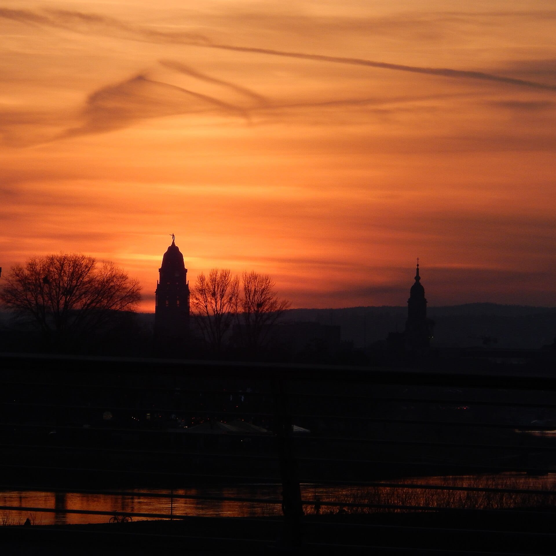 Dresden Skyline bei Sonnenuntergang